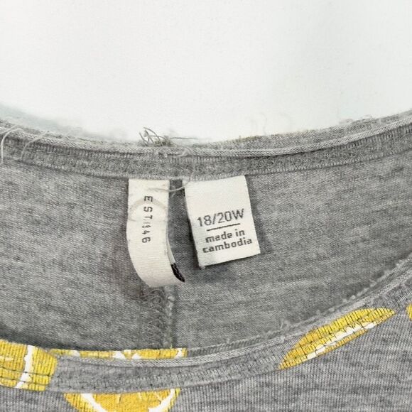 Cato Plus Size 18 20 Tank Top Gray Lemon Print Knit Rayon Scoop Neck Cami 1570 - Picture 7 of 8
